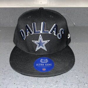 NWT Dallas Cowboys Hat Flat Brim Adjustable Snapback NFL Ultra Game Black New